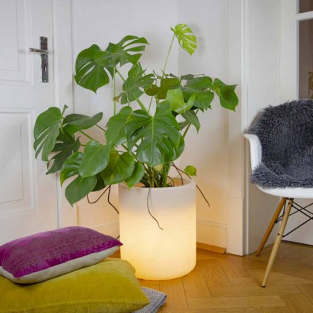 Vaso com iluminação de jardim ou design moderno colorido da sala de estar - Cilindrostar Viadurini