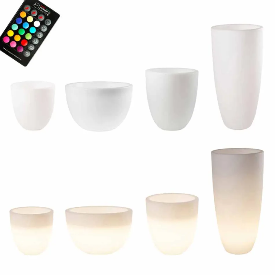 Vaso com Iluminação Led ou Solar Design Moderno de Vários Tamanhos - Svasostar Viadurini