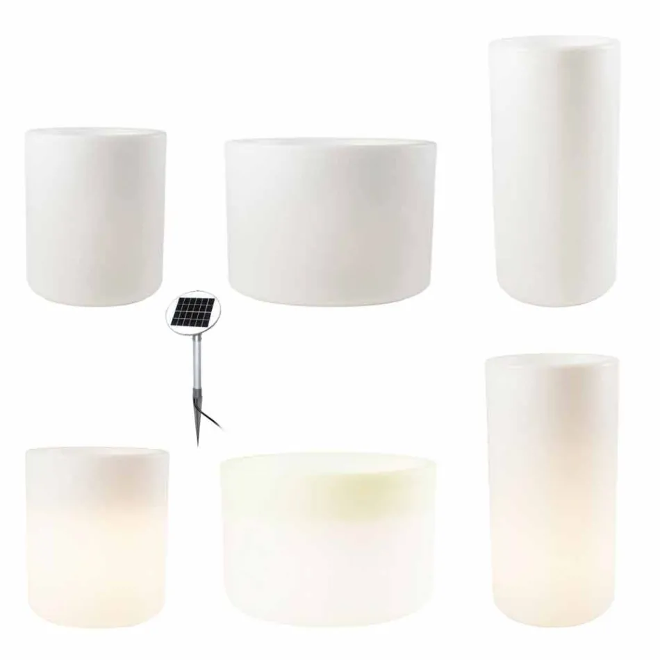 Vaso com Iluminação Solar ou Design Led para Interior ou Exterior - Cilindrostar Viadurini