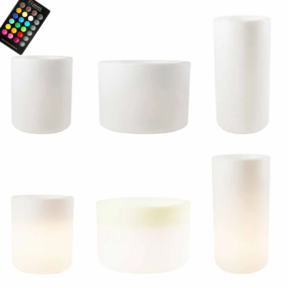 Vaso com Iluminação Solar ou Design Led para Interior ou Exterior - Cilindrostar Viadurini