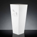 Vaso de cubo branco Cody, design moderno, feito à mão por artesãos italianos