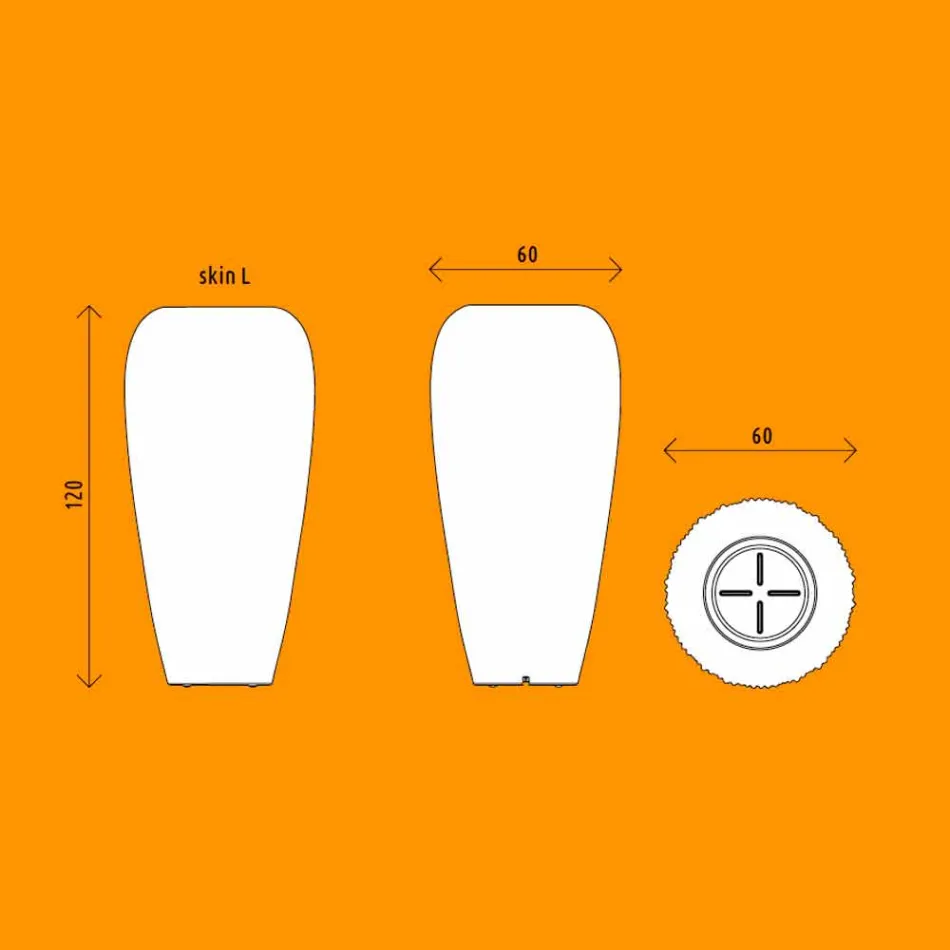 Vaso de polietileno branco, bege ou antracite com 2 peças - Skin by Myyour Viadurini
