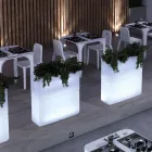 Vaso luminoso para exterior em duas cores, em polietileno, fabricado na Itália - Lambo Viadurini