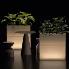 Vaso luminoso para exterior em duas cores, em polietileno, fabricado na Itália - Lambo Viadurini