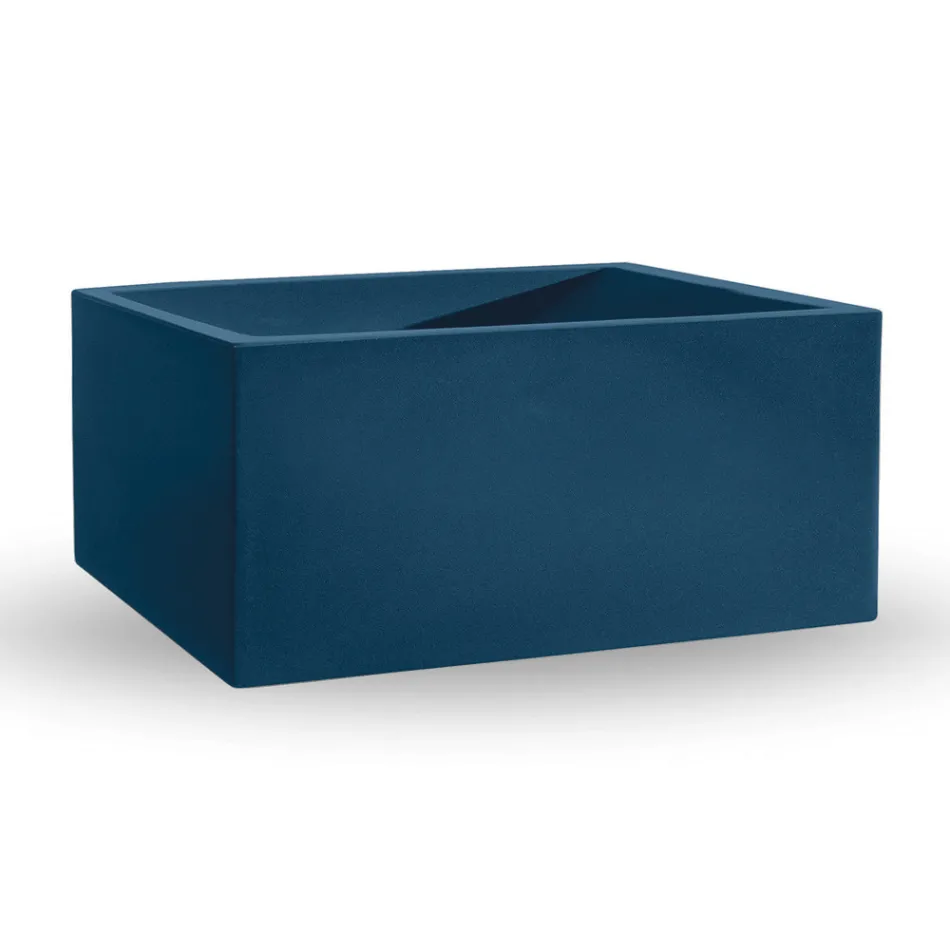 Vaso retangular de polietileno colorido feito na Itália - cinza Viadurini