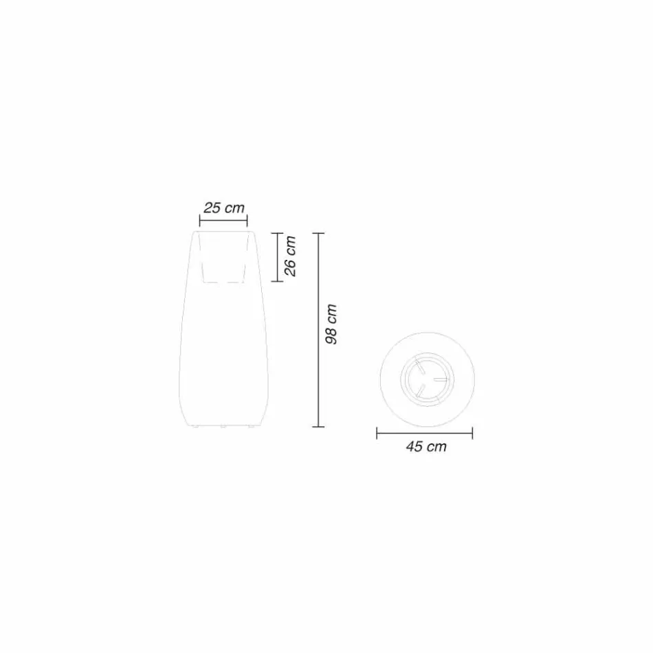 Vaso interno ou externo, plantador de plástico 3 dimensões - Pandora por Myyour Viadurini