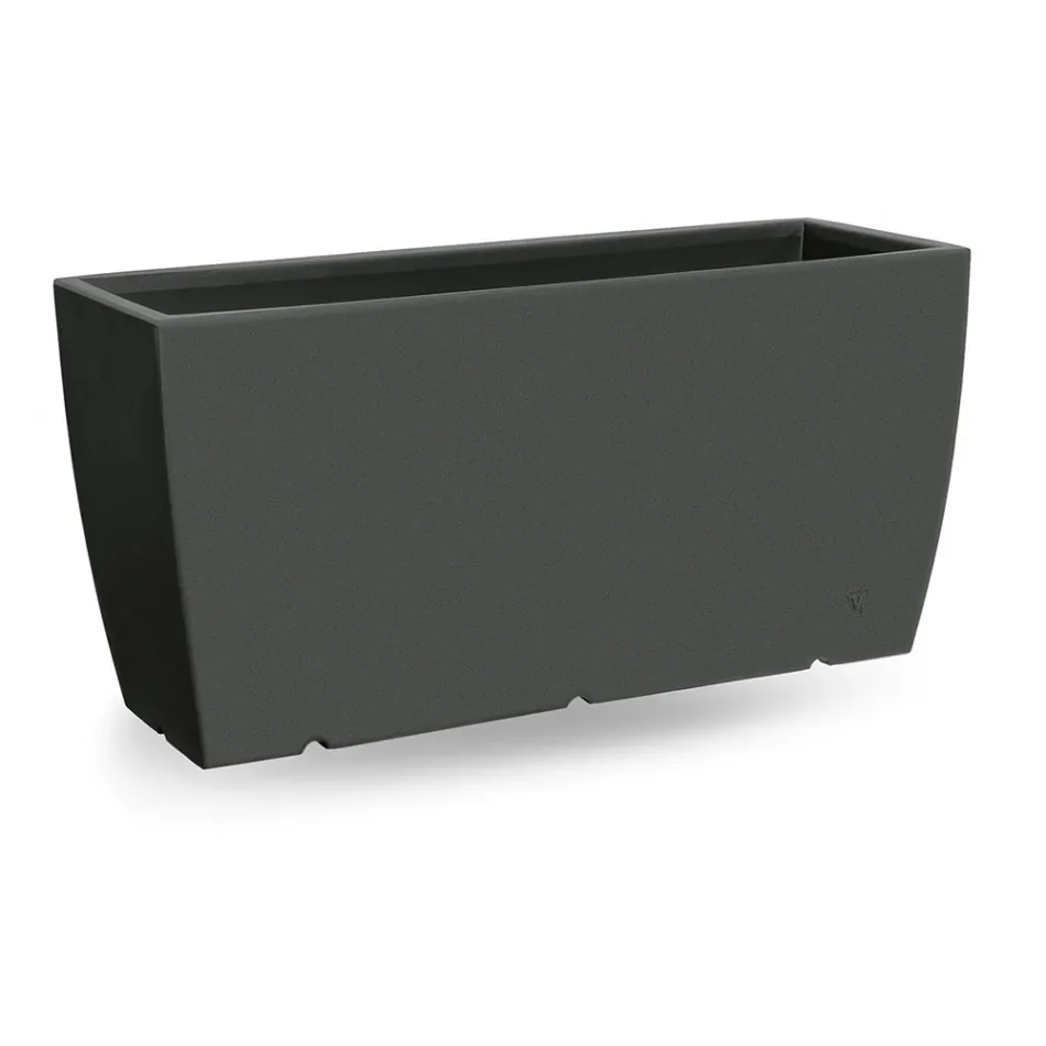Vaso de exterior retangular em polietileno fabricado na Itália - Albarone Viadurini
