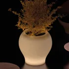 Vaso de jardim luminoso em polietileno alabastro, fabricado na Itália - Lotus Viadurini