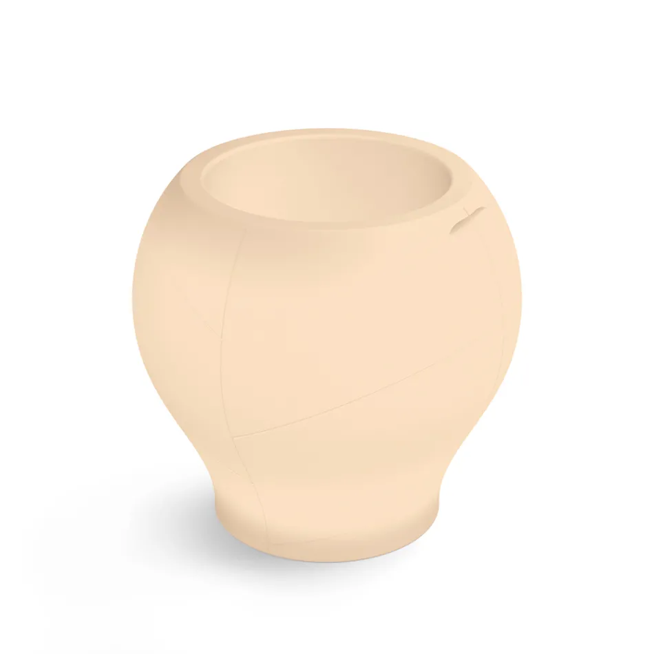 Vaso de jardim luminoso em polietileno alabastro, fabricado na Itália - Lotus Viadurini