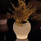 Vaso de jardim luminoso em polietileno alabastro, fabricado na Itália - Lotus Viadurini
