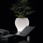 Vaso de jardim luminoso em polietileno branco, fabricado na Itália - Loto Viadurini