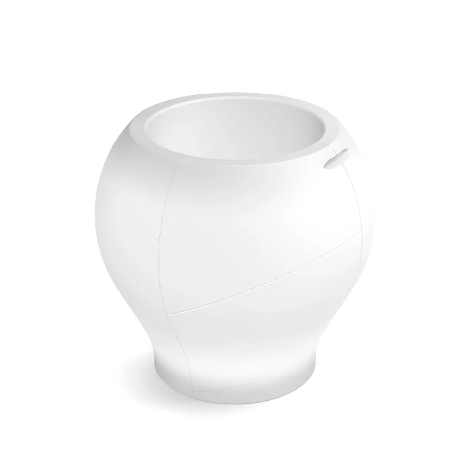 Vaso de jardim luminoso em polietileno branco, fabricado na Itália - Loto Viadurini