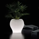 Vaso de jardim luminoso em polietileno branco, fabricado na Itália - Loto Viadurini