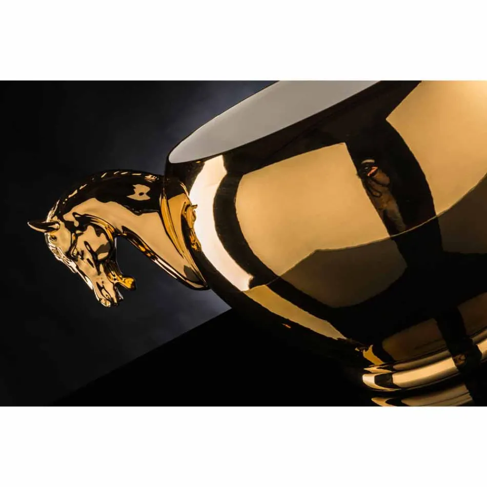 Vaso interno em cerâmica branca ou ouro 24k feito à mão na Itália - Jacky Viadurini