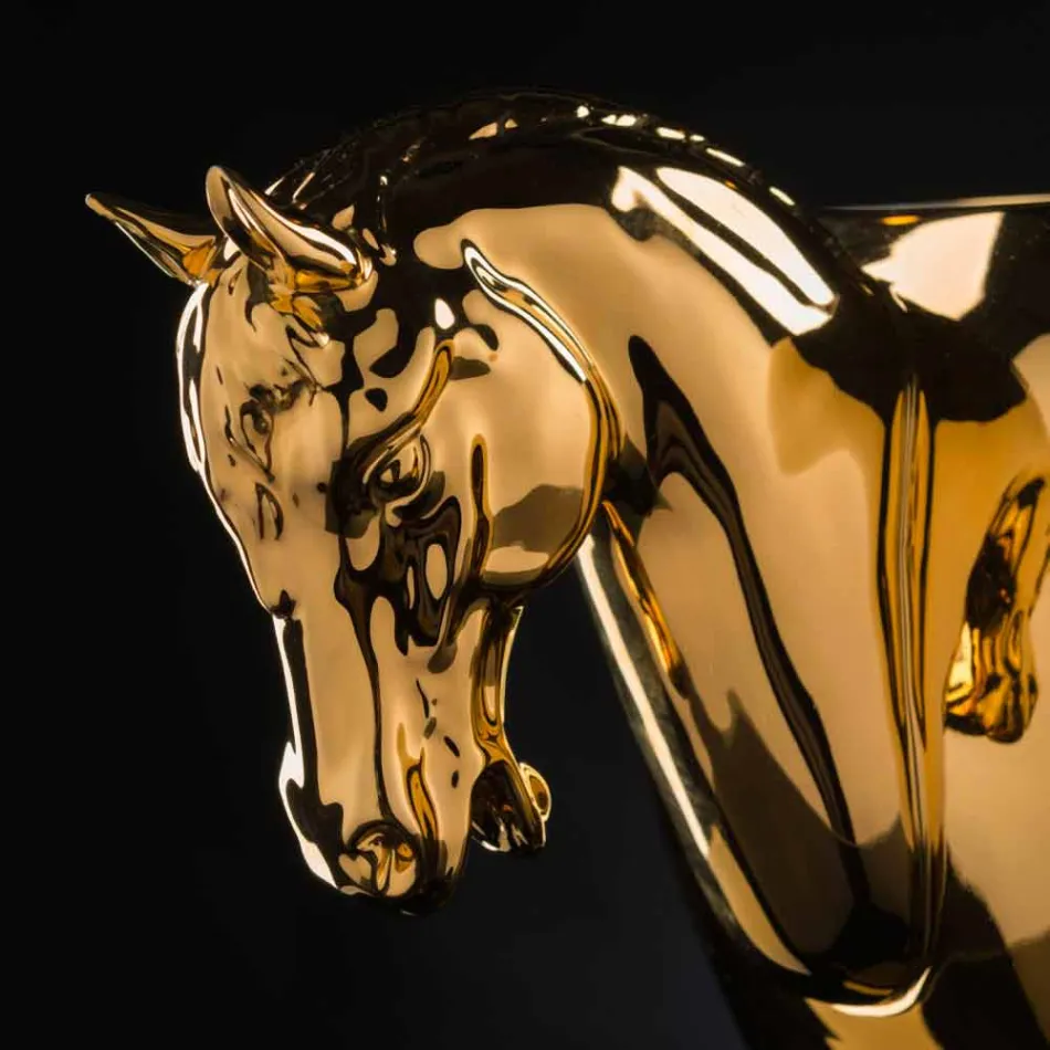 Vaso interno em cerâmica branca ou ouro 24k feito à mão na Itália - Jacky Viadurini