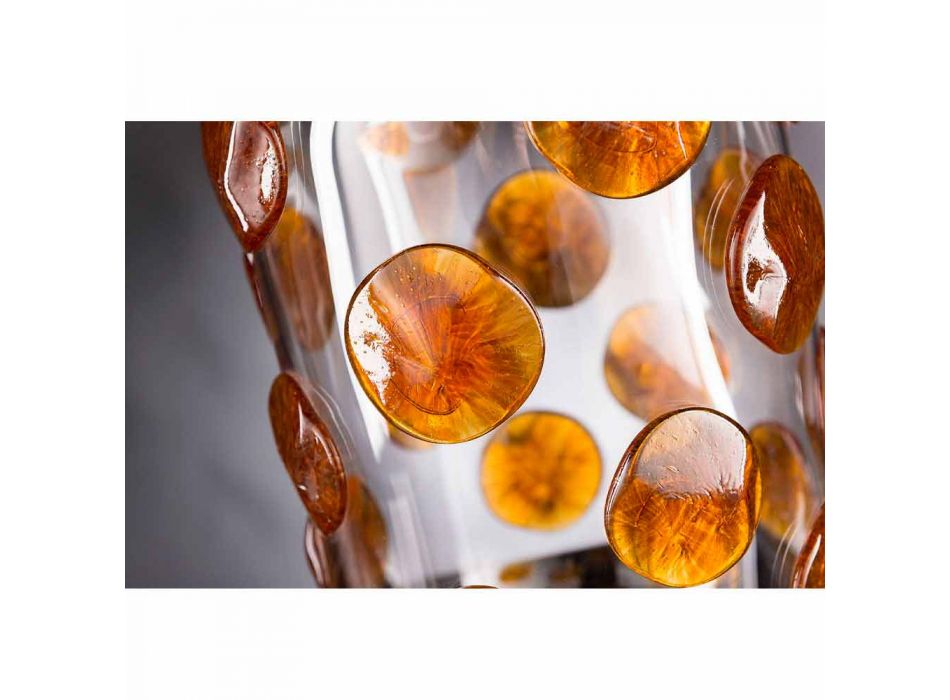 Vaso Interior em Vidro Murano com Detalhes Coloridos Fabricado na Itália - Mirtos Viadurini