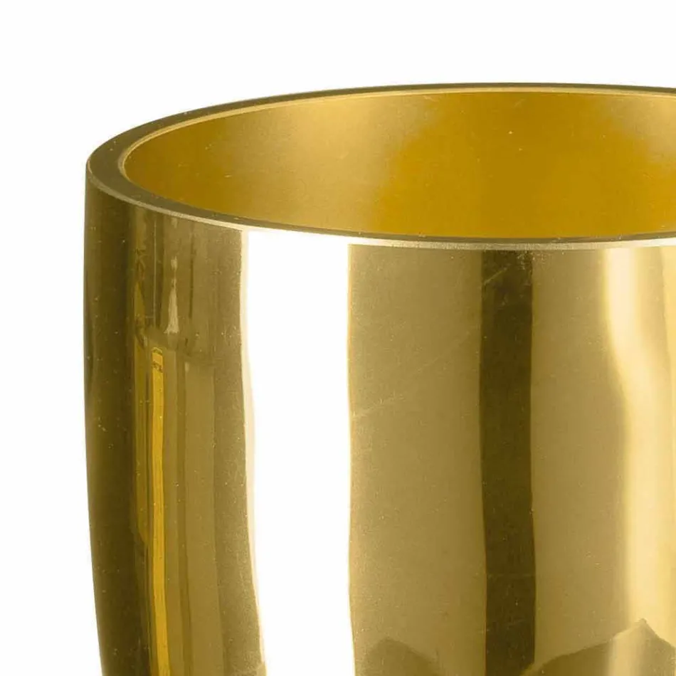 Vaso interno em vidro soprado com acabamento dourado feito à mão na Itália - Taka Viadurini