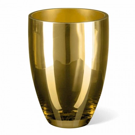 Vaso interno em vidro soprado com acabamento dourado feito à mão na Itália - Taka Viadurini