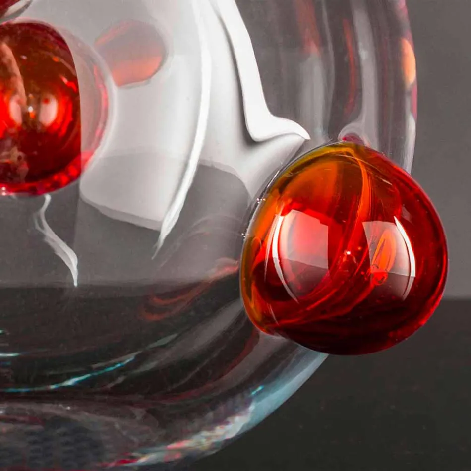 Vaso redondo interno em vidro soprado de Murano feito na Itália - Astore Viadurini