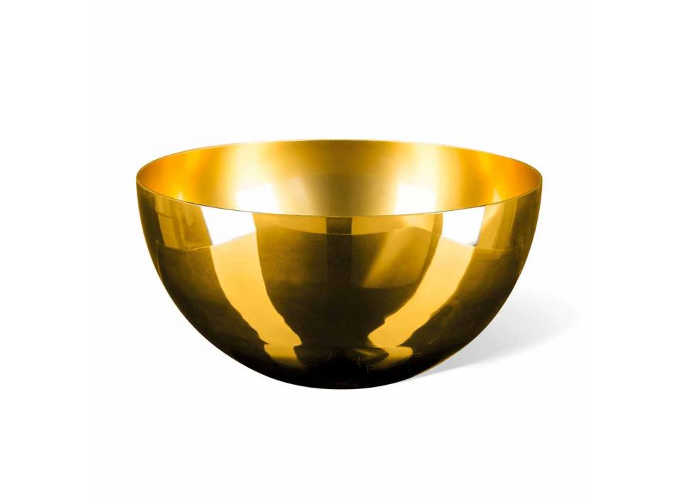 Vaso redondo interno em vidro soprado com acabamento dourado 24k feito na Itália - dourado Viadurini