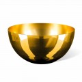 Vaso redondo interno em vidro soprado com acabamento dourado 24k feito na Itália - dourado