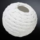 Vaso Esfera Decorativa em Cerâmica Branca Decorada Fabricado na Itália - Herculano Viadurini