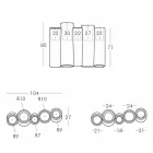 Vaso colorido decorativo Slide Design moderno de bambu feito na Itália Viadurini