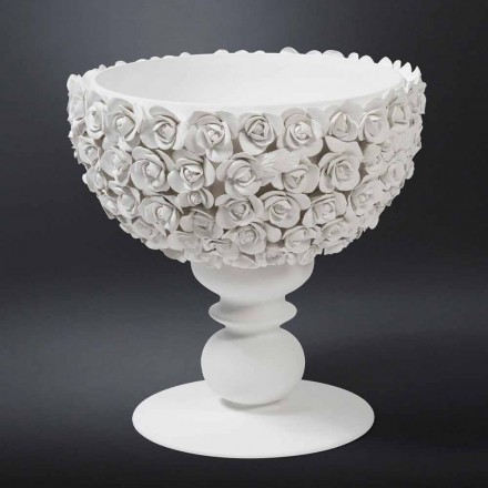 Vaso Decorativo para Interior em Cerâmica Biana com Decoração Made in Italy - Camogli Viadurini