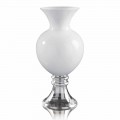 Vaso Decorativo Interior em Vidro Branco e Transparente Made in Italy - Frodino