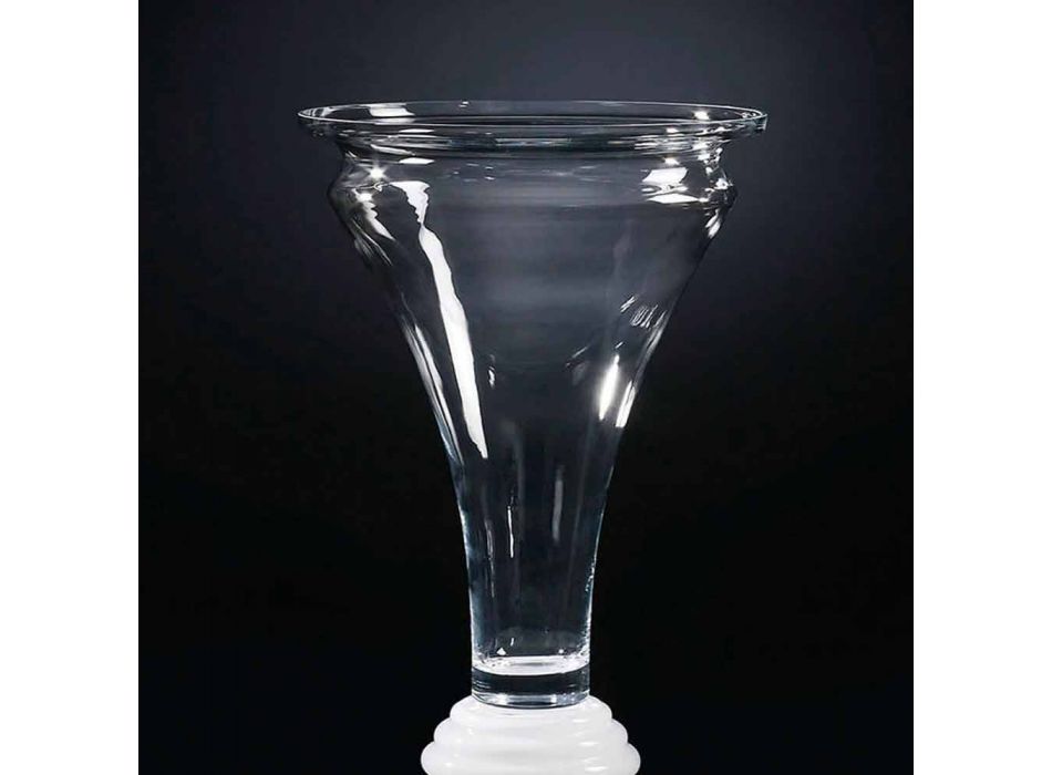 Vaso Decorativo de Vidro com Base Branca Fabricado na Itália - Catia Viadurini
