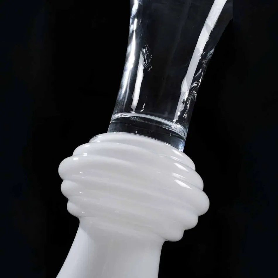 Vaso Decorativo de Vidro com Base Branca Fabricado na Itália - Catia Viadurini