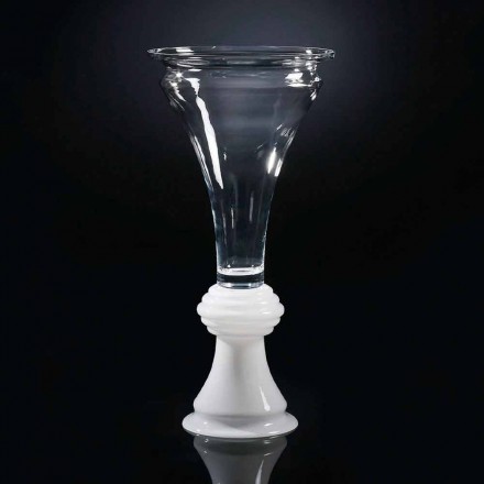 Vaso Decorativo de Vidro com Base Branca Fabricado na Itália - Catia Viadurini
