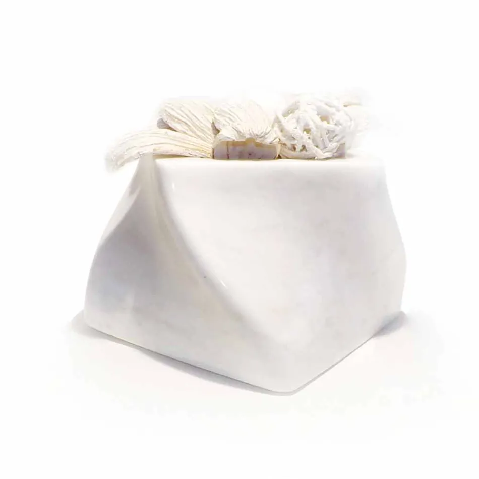 Vaso Decorativo em Bardiglio ou Mármore Carrara Fabricado na Itália - Prisma Viadurini