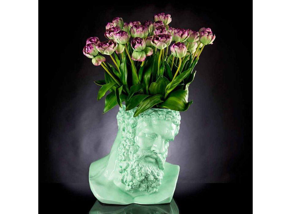 Vaso decorativo de cerâmica colorida feito à mão Made in Italy - Maciste Viadurini