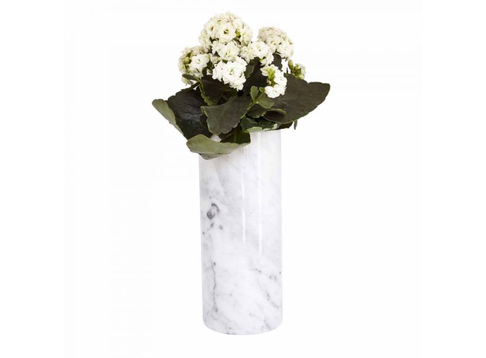 Vaso decorativo de mármore branco de Carrara fabricado na Itália Design - Nevea Viadurini