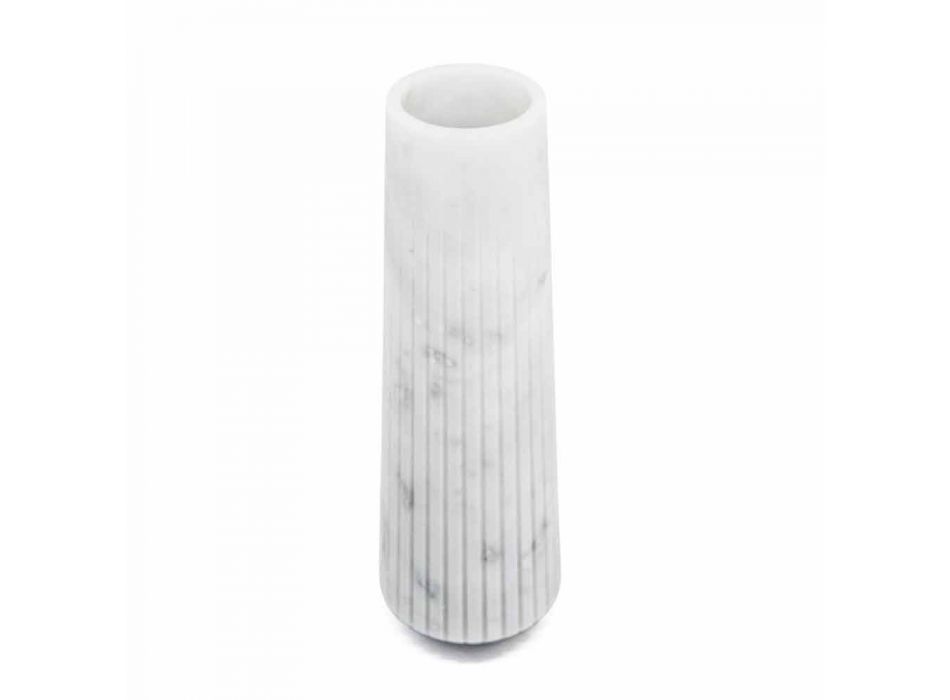 Vaso decorativo moderno de mármore branco de Carrara fabricado na Itália - Cairo Viadurini