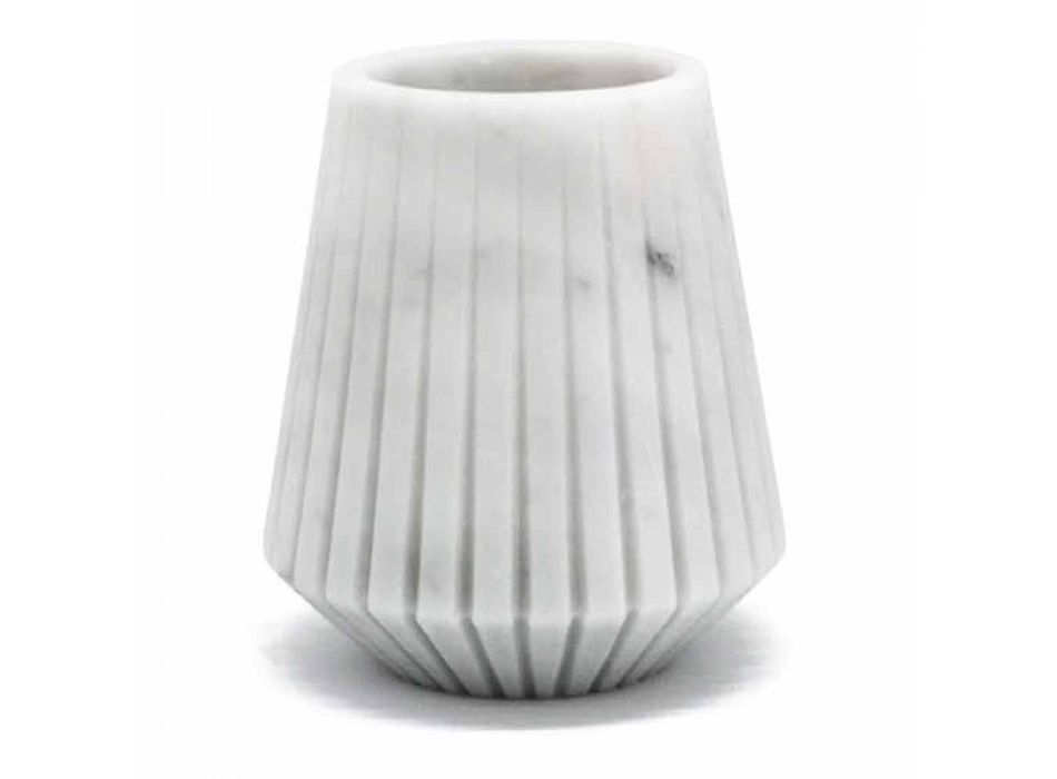 Vaso decorativo moderno de mármore branco de Carrara fabricado na Itália - Cairo Viadurini