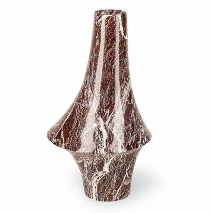 Vaso Decorativo em Mármore Vermelho com Veios Brancos Fabricado na Itália - Original Viadurini