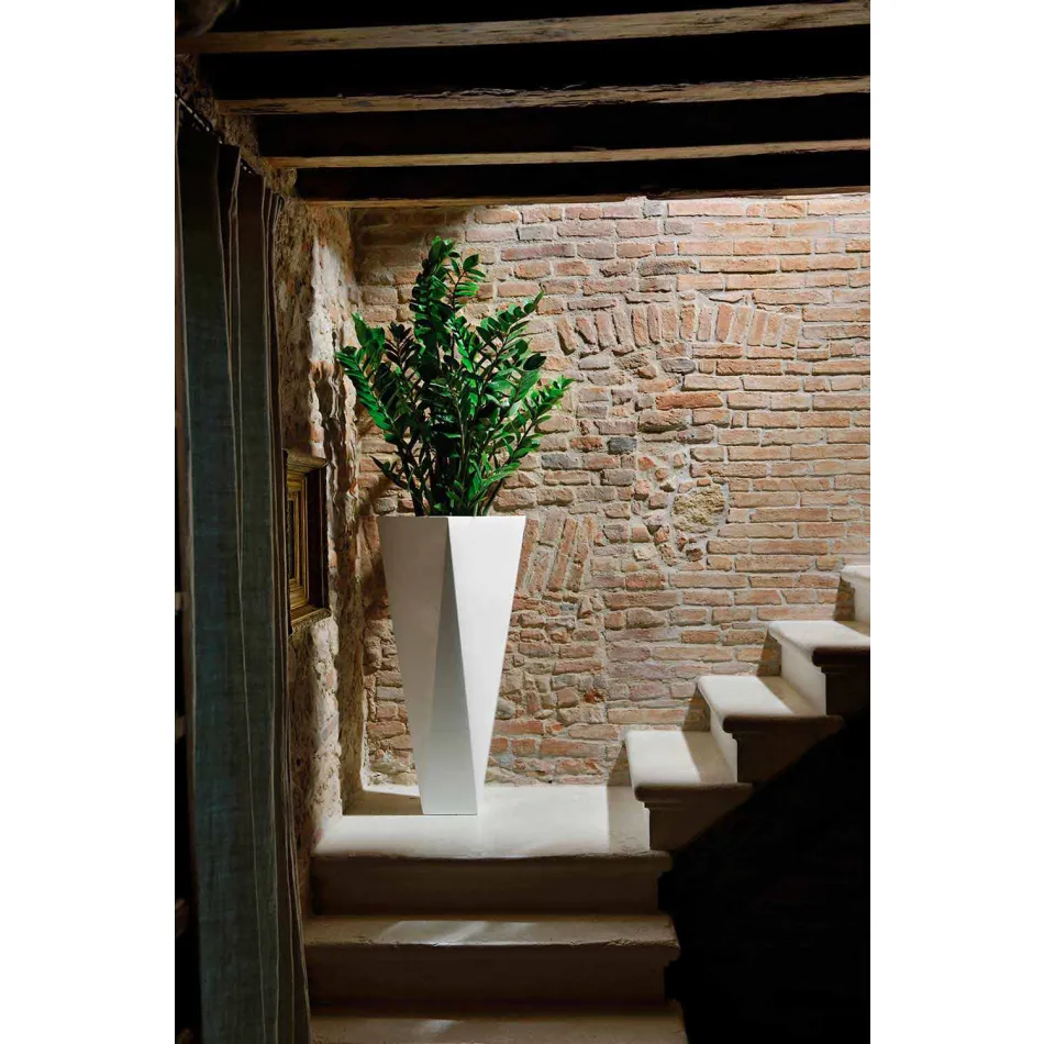 Vaso decorativo de polietileno quadrado com design feito na Itália - Bonina Viadurini