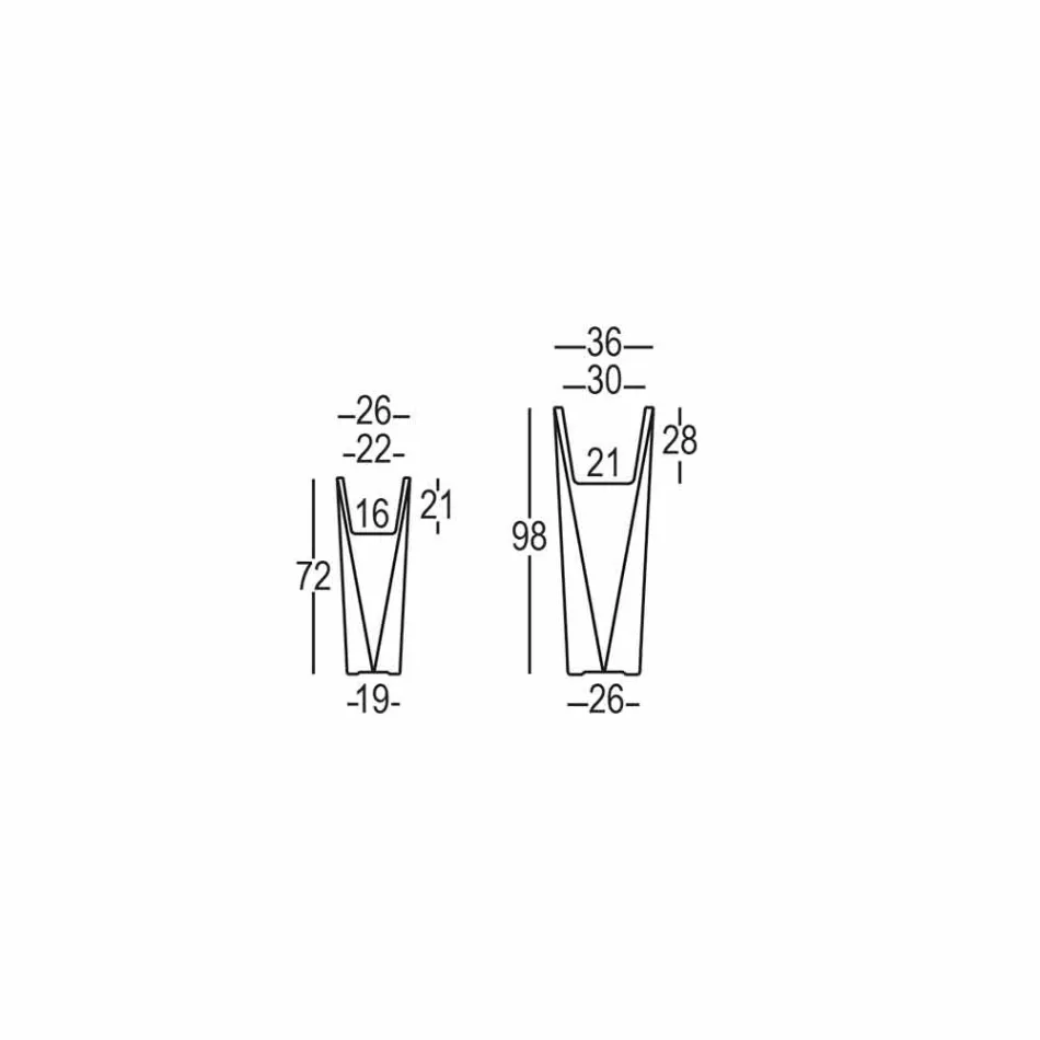 Vaso decorativo de polietileno quadrado com design feito na Itália - Bonina Viadurini