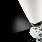 Vaso Decorativo em Vidro Branco e Transparente Feito à Mão na Itália - Crezia Viadurini