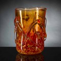 Vaso decorativo de vidro soprado laranja Murano Made in Italy - Mister