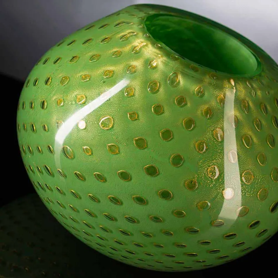 Vaso decorativo em vidro soprado colorido Murano Made in Italy - Barletta Viadurini