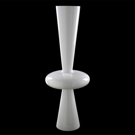 Vaso decorativo moderno em cerâmica branca feito à mão na Itália - Tulipo Viadurini