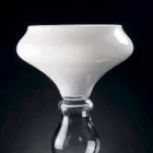 Vaso Decorativo Moderno em Vidro Branco e Transparente Fabricado na Itália - Vulcano Viadurini