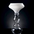 Vaso Decorativo Moderno em Vidro Branco e Transparente Fabricado na Itália - Vulcano