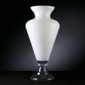 Vaso Decorativo Moderno em Vidro Transparente e Branco Fabricado na Itália - Romântico