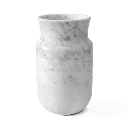 Decoração de Vasos em Mármore Carrara Branco e Design Marquinia Preta - Calar Viadurini