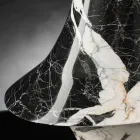 Vaso Interior Elegante em Mármore Branco e Preto Fabricado na Itália - Original Viadurini