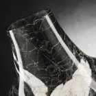 Vaso Interior Elegante em Mármore Branco e Preto Fabricado na Itália - Original Viadurini